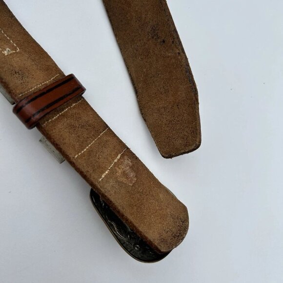 Vtg 70s Ranchcraft 3257 Western Floral Boho Horse Tooled Leather Belt Womens 34 - Picture 12 of 15